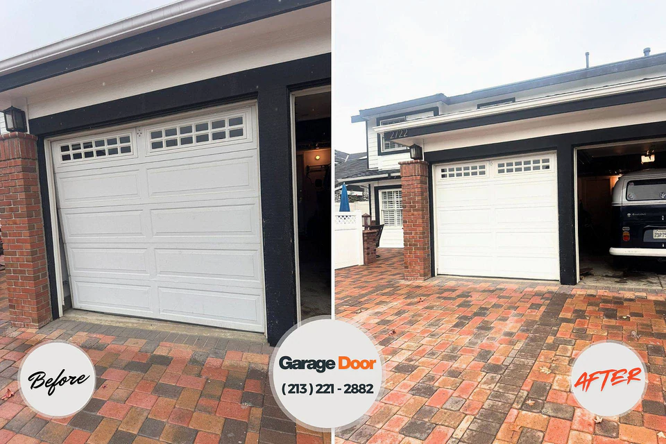 Before and after: garage door repair Monticello, WI